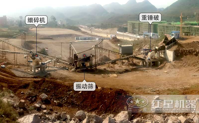 細(xì)碎機(jī)作制沙設(shè)備現(xiàn)場